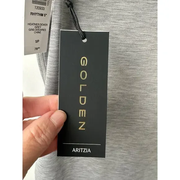 NEW Aritzia - Golden - Rhythm Divinity 5" Romper - S - heather Gray $78 E7 - Picture 3 of 9